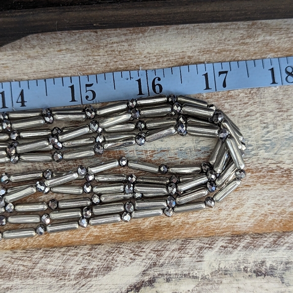 New With Tag Chico's "Sparkle" Multi Strand Silver Tone/Crystal Necklace - Picture 7 of 8